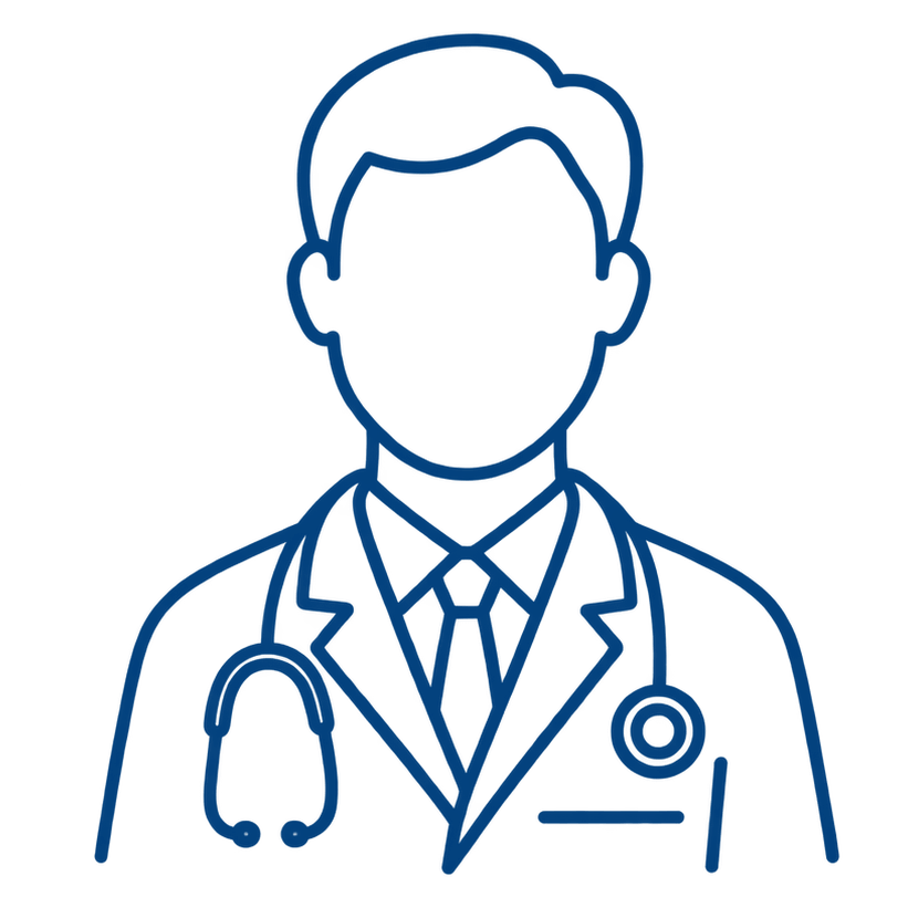 icono medico precice azul